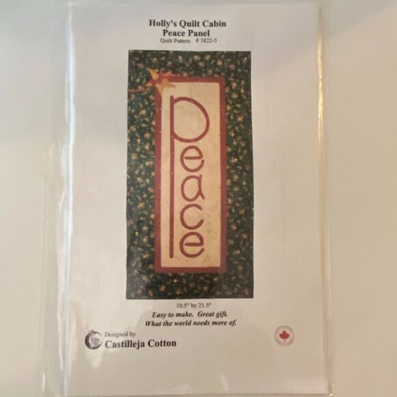 Hollys Quilt Cabin 3822-5 Pattern Peace Panel Patchwork Holiday Cozy Novelty - Picture 2 of 5